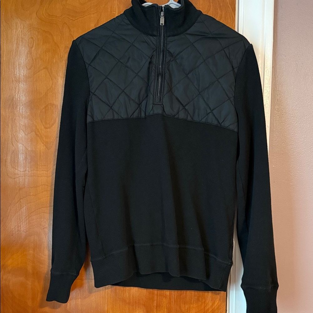 Michael Kors Black Quilted Zip-Up Sweater